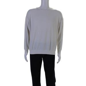 Made For Italic Mens Long Sleeves Crew Neck Pullover Sweater White Size Medium